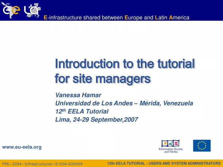 introduction to the tutorial for site managers