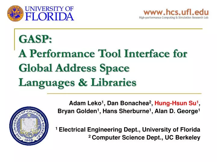 gasp a performance tool interface for global address space languages libraries