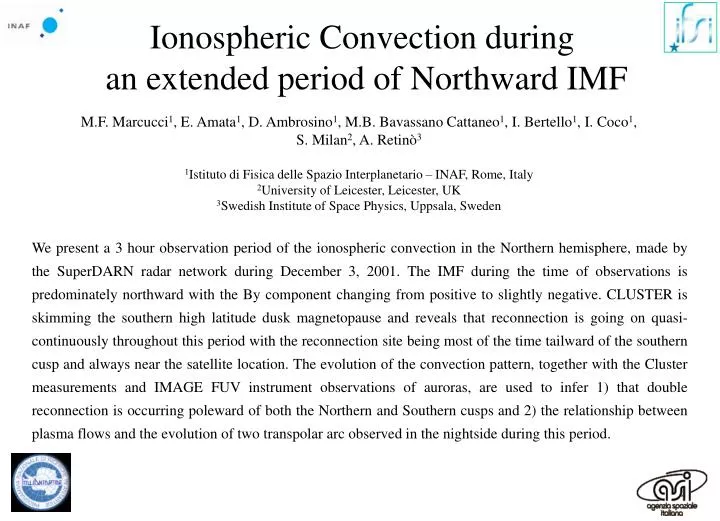 ionospheric convection during an extended period of northward imf