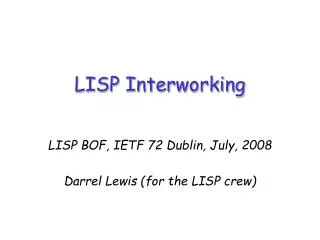 LISP Interworking