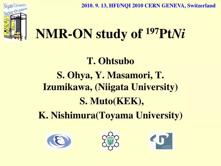 nmr on study of 197 pt ni