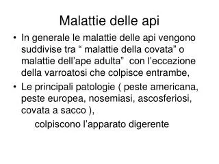 malattie delle api