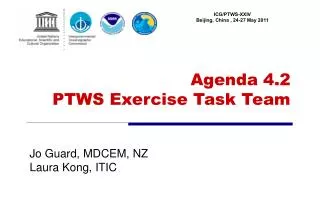 Agenda 4.2 PTWS Exercise Task Team