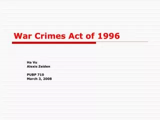 PPT - WAR CRIMES PowerPoint Presentation, Free Download - ID:4623237