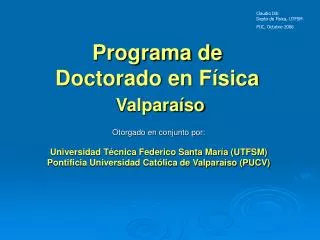 programa de doctorado en f sica valpara so