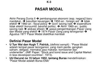 k 3 pasar modal
