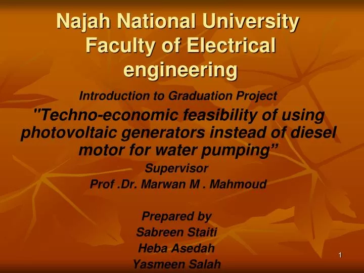 najah national university faculty of electrical engineering