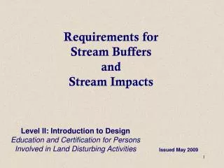 Requirements for Stream Buffers and Stream Impacts