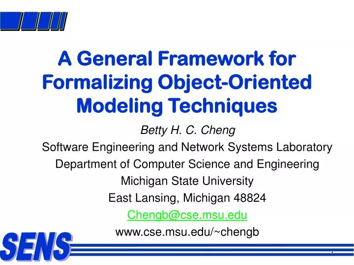 a general framework for formalizing object oriented modeling techniques