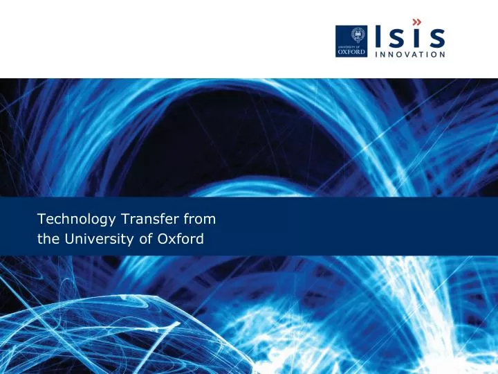 technology transfer from the university of oxford