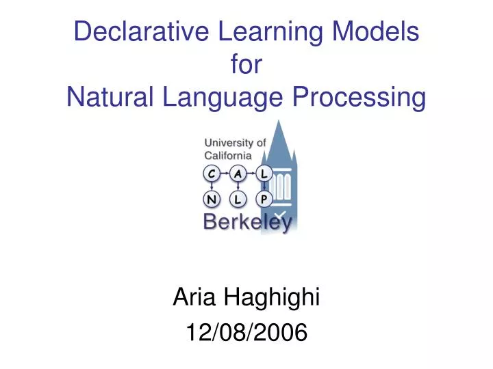 declarative learning models for natural language processing