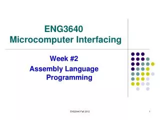 ENG3640 Microcomputer Interfacing