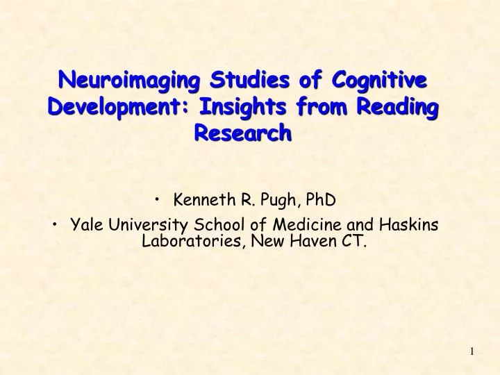 neuroimaging studies of cognitive development insights from reading research
