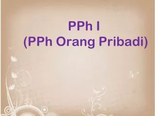 pph i pph orang pribadi