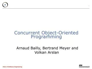 Concurrent Object-Oriented Programming