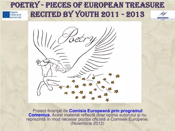 poetry pieces of european treasure recited by youth 2011 2013