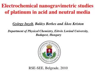 Electrochemical nanogravimetric studies of platinum in acid and neutral media