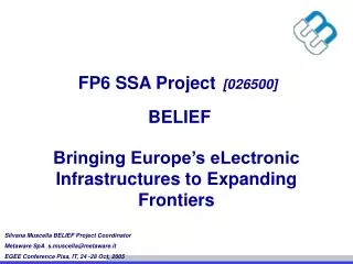 FP6 SSA Project [ 026500 ] BELIEF