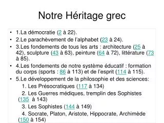 notre h ritage grec