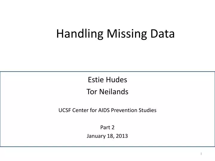 handling missing data