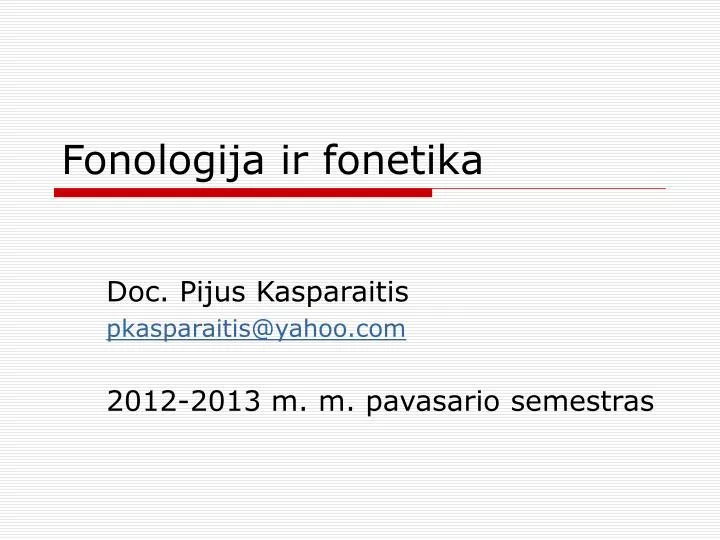 fonologija ir fonetika