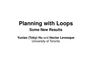 Planning with Loops