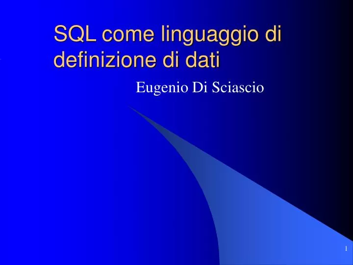 sql come linguaggio di definizione di dati