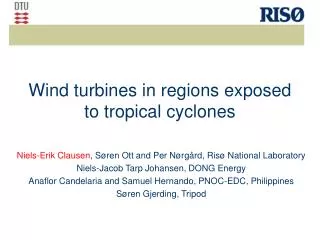 Wind turbines in regions exposed to tropical cyclones