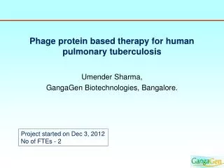 Phage protein based therapy for human pulmonary tuberculosis