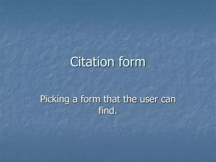 citation form