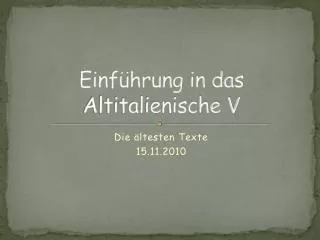 einf hrung in das altitalienische v