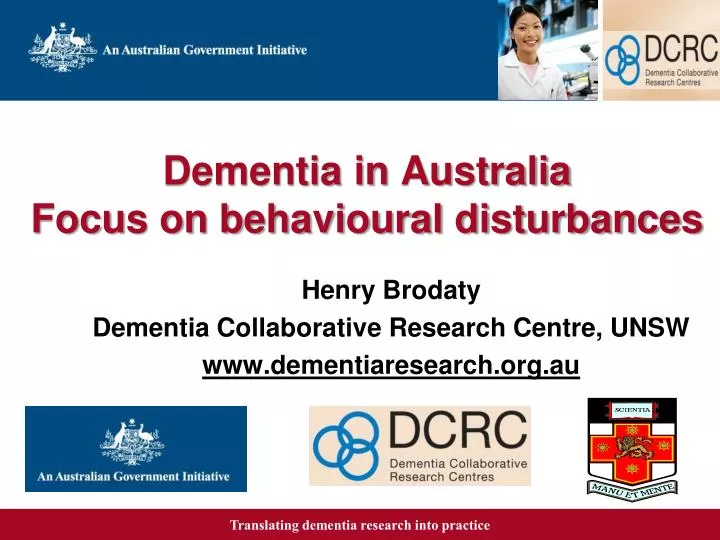 dementia in australia focus on behavioural disturbances