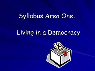 Syllabus Area One:
