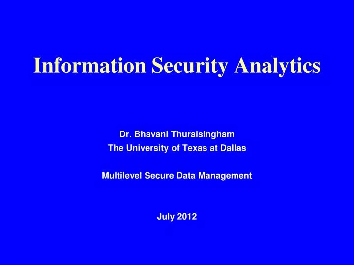 information security analytics