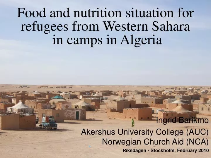 food and nutrition situation for refugees from western sahara in camps in algeria