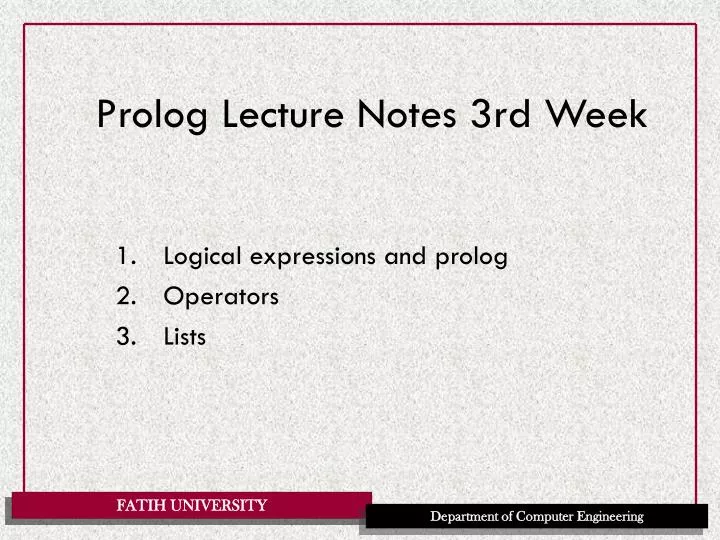prolog lecture notes 3rd week