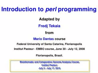 Introduction to perl programming