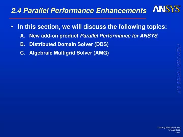 2 4 parallel performance enhancements