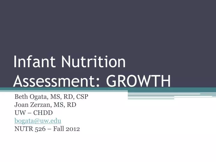 infant nutrition assessment growth