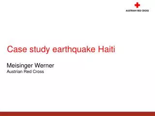 Case study earthquake Haiti