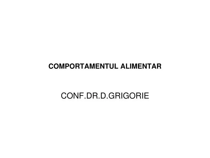 comportamentul alimentar