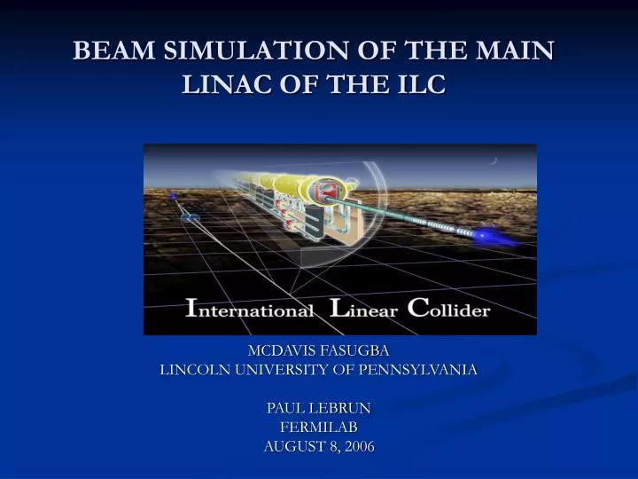 beam simulation of the main linac of the ilc