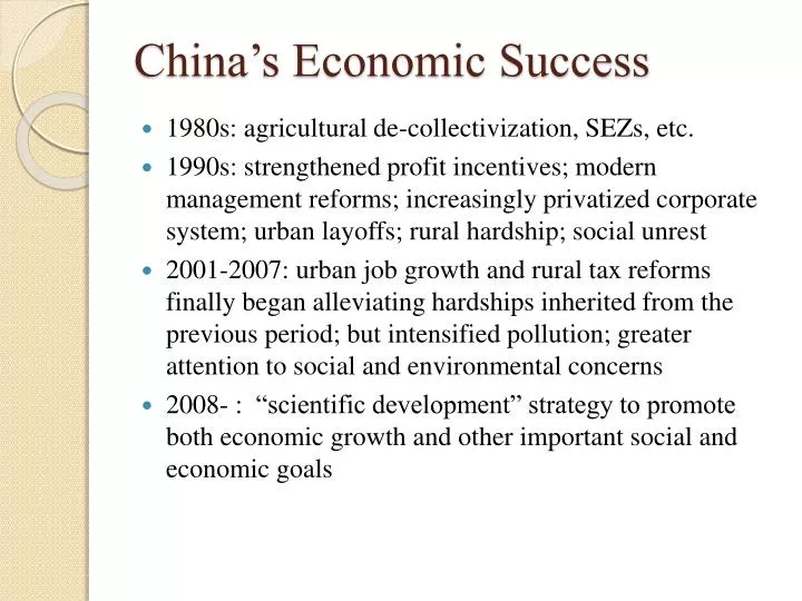 china s economic success