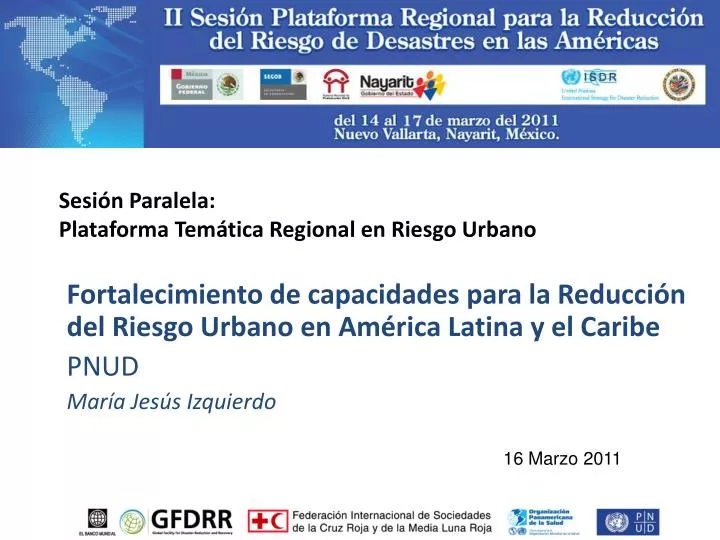 sesi n paralela plataforma tem tica regional en riesgo urbano