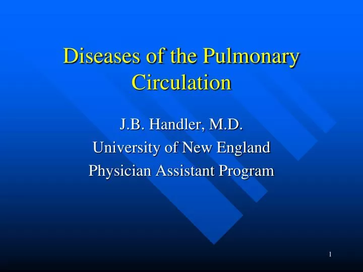 diseases of the pulmonary circulation