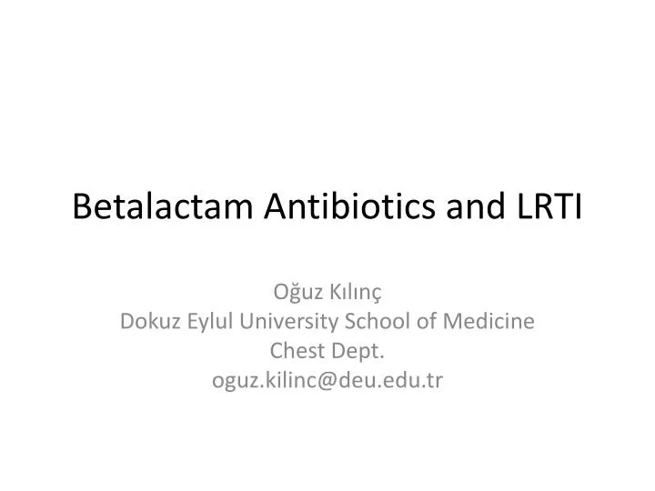 betalactam antibiotics and lrti