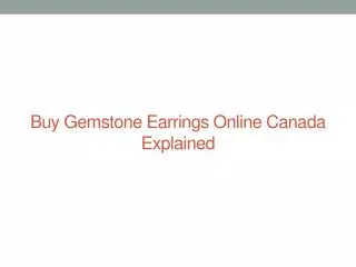 Buy Gemstone Earrings Online Canada Explained