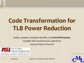 Code Transformation for TLB Power Reduction