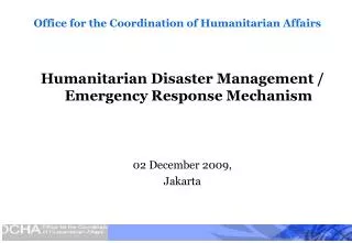Office for the Coordination of Humanitarian Affairs