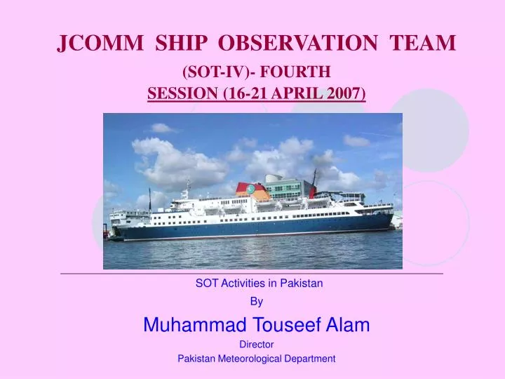 jcomm ship observation team sot iv fourth session 16 21 april 2007